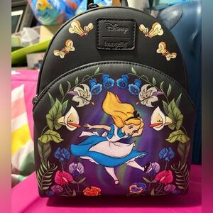 Loungefly Black and Blue Alice in Wonderland Backpack